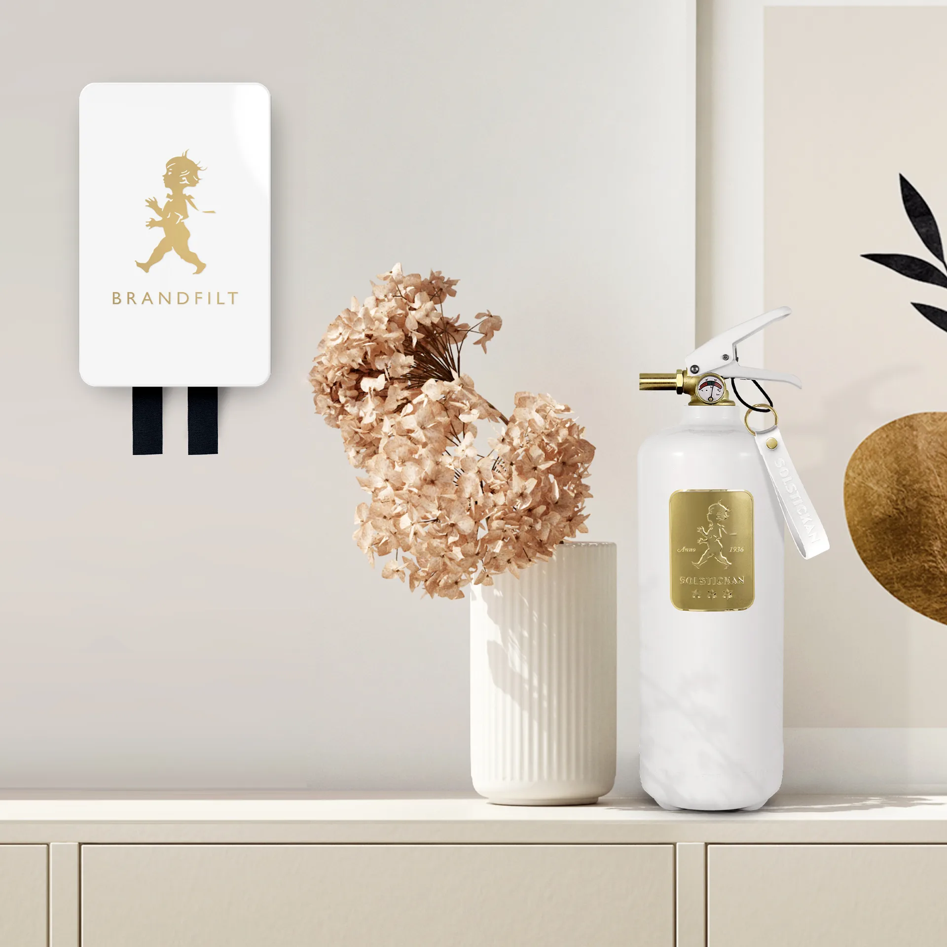 Solstickan brandtæppe 120x120 cm 2023, Hvid/Guld Solstickan Design