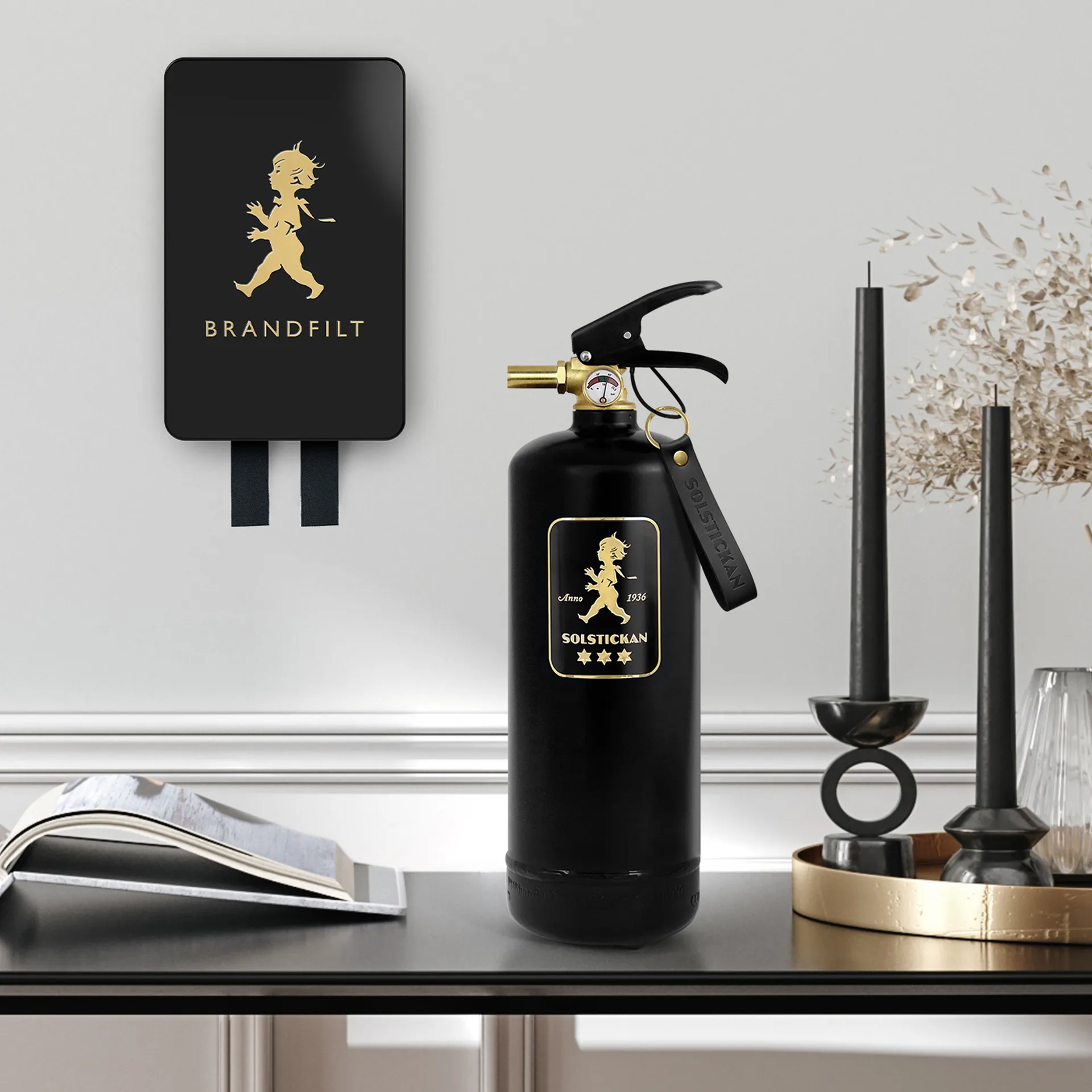 Solstickan brandtæppe 120x120 cm 2023, Sort/Guld Solstickan Design