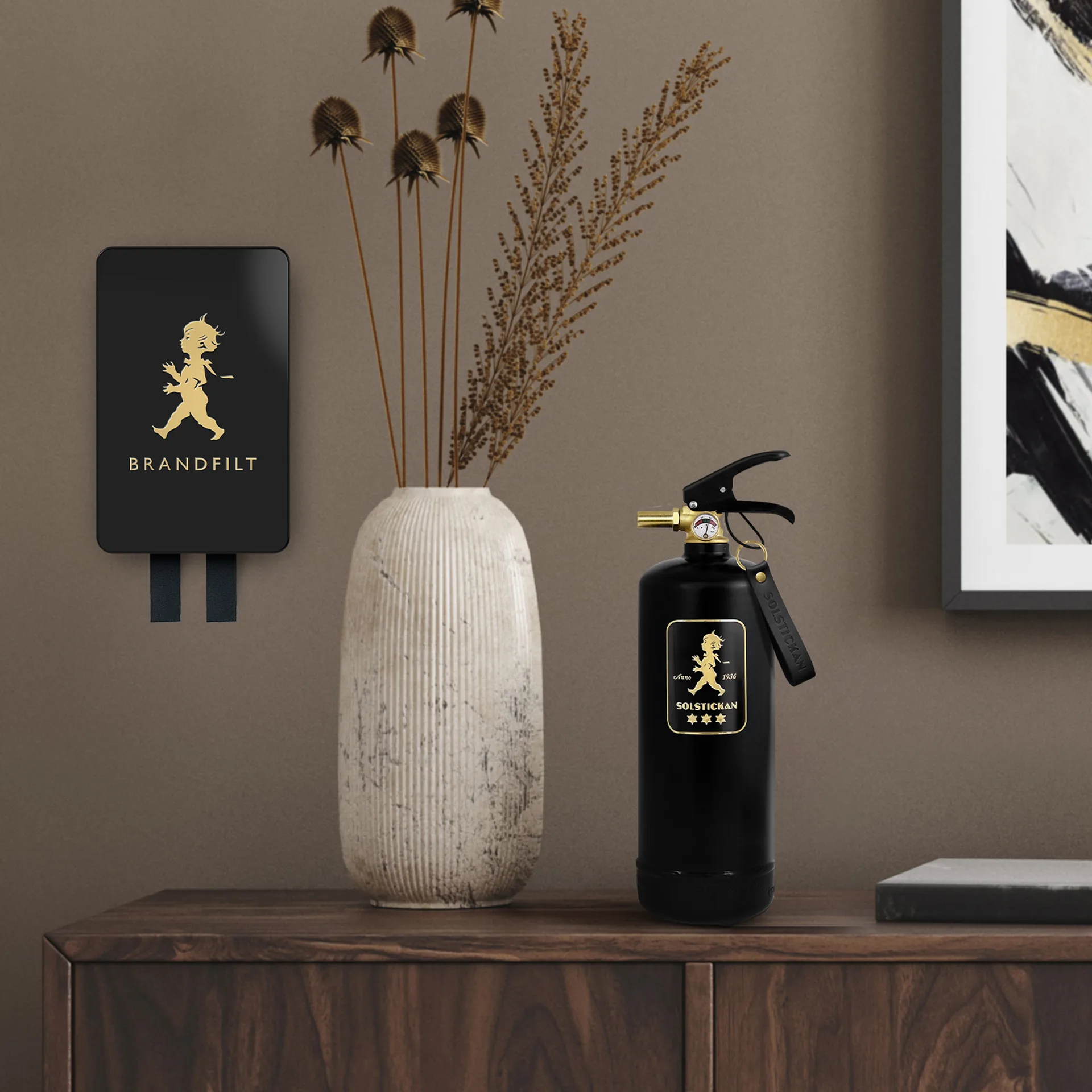 Solstickan brandtæppe 120x120 cm 2023, Sort/Guld Solstickan Design