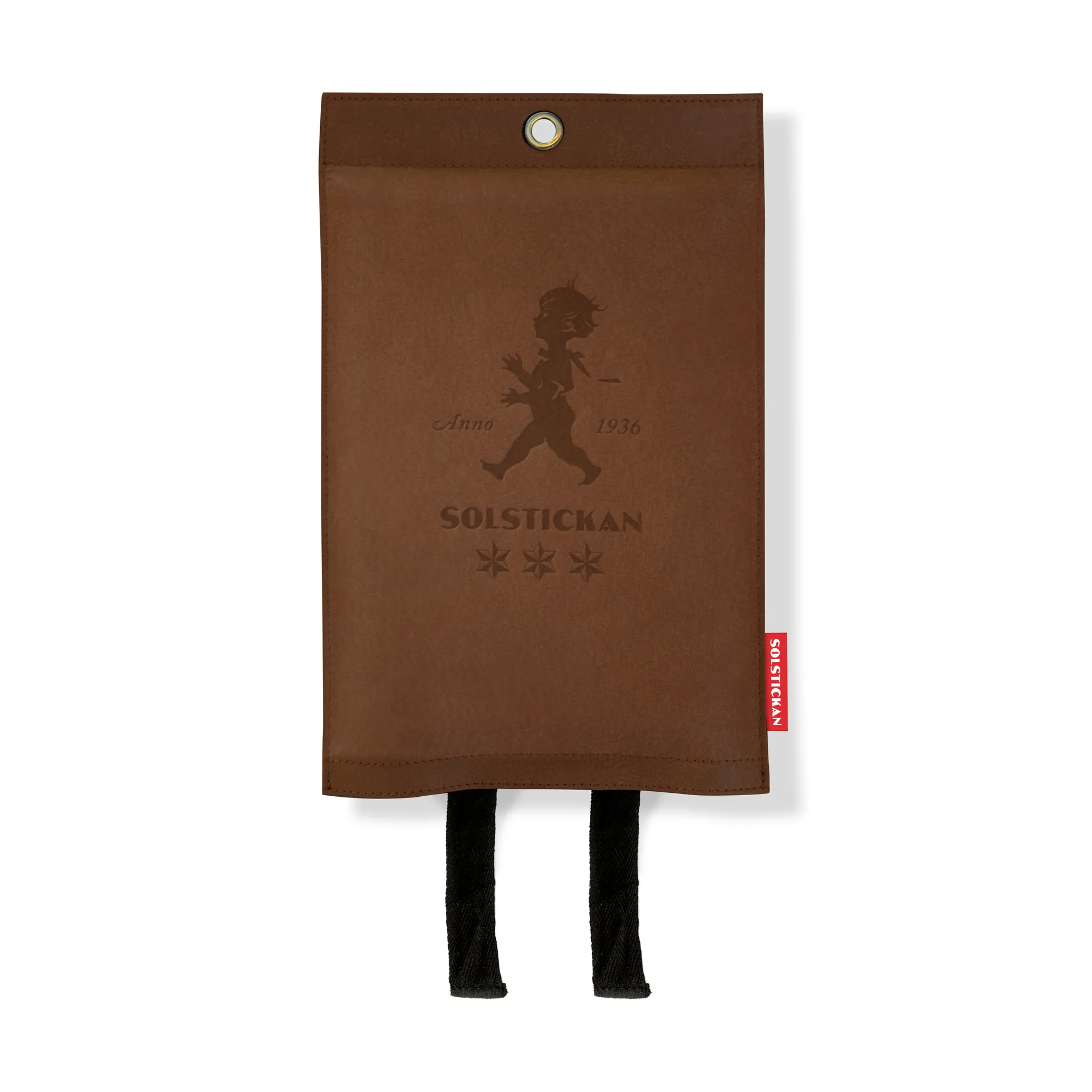 Solstickan brandtæppe læder 120x120 cm, Mørkt læder Solstickan Design