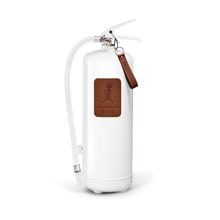 Solstickan ildslukker 6 kg - Hvid-mørkbrunt læder - Solstickan Design