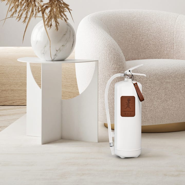 Solstickan ildslukker 6 kg, Hvid-mørkbrunt læder Solstickan Design