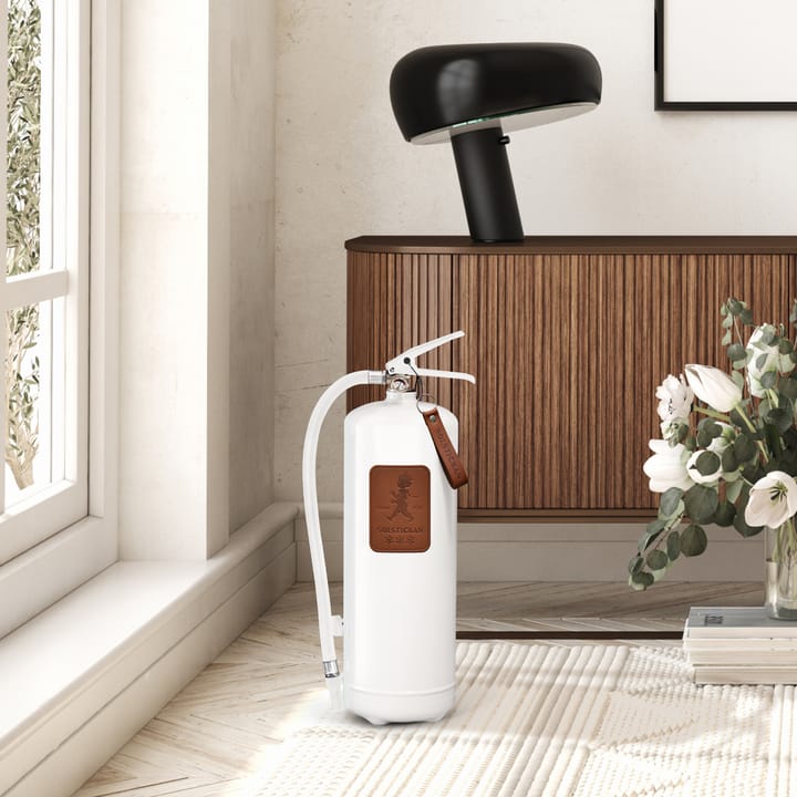 Solstickan ildslukker 6 kg, Hvid-mørkbrunt læder Solstickan Design