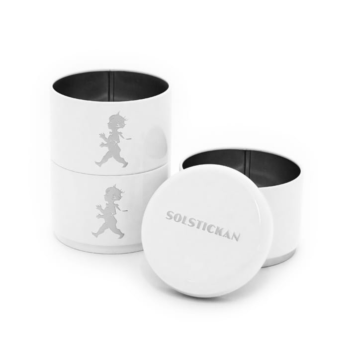 Solstickan opbevaringskrukke tredelt Ø8,5 cm, Hvid Solstickan Design