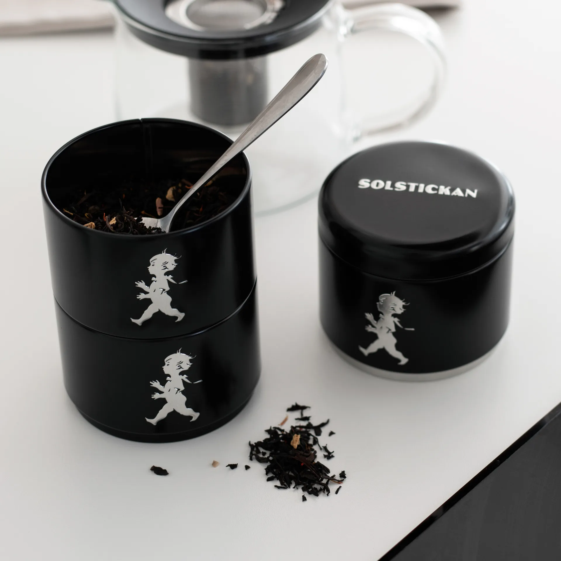 Solstickan opbevaringskrukke tredelt Ø8,5 cm, Sort Solstickan Design