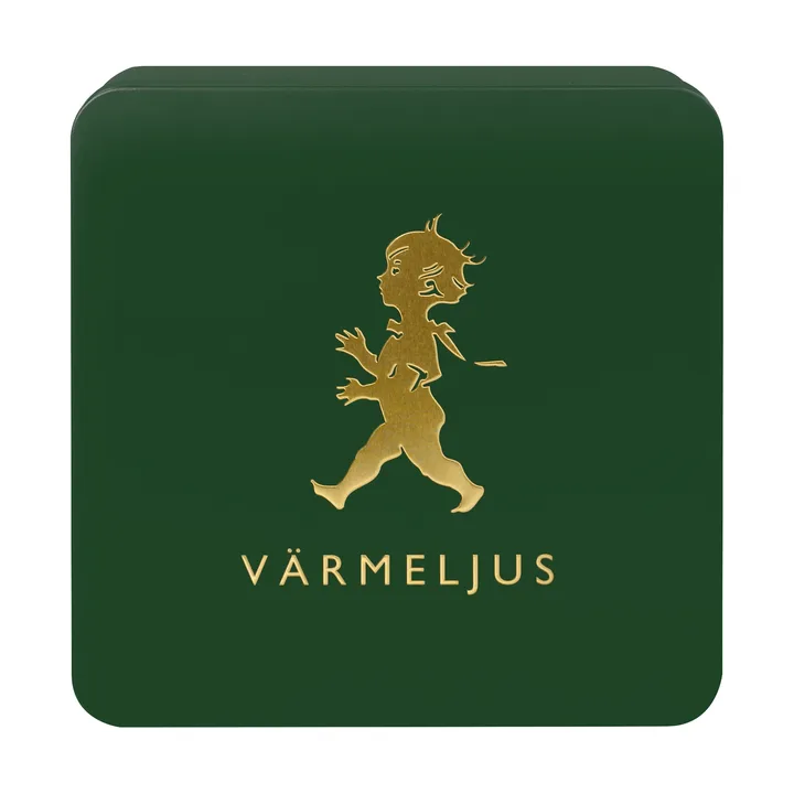 Solstickan æske til fyrfadslys 21x21 cm - Grøn-guld - Solstickan Design