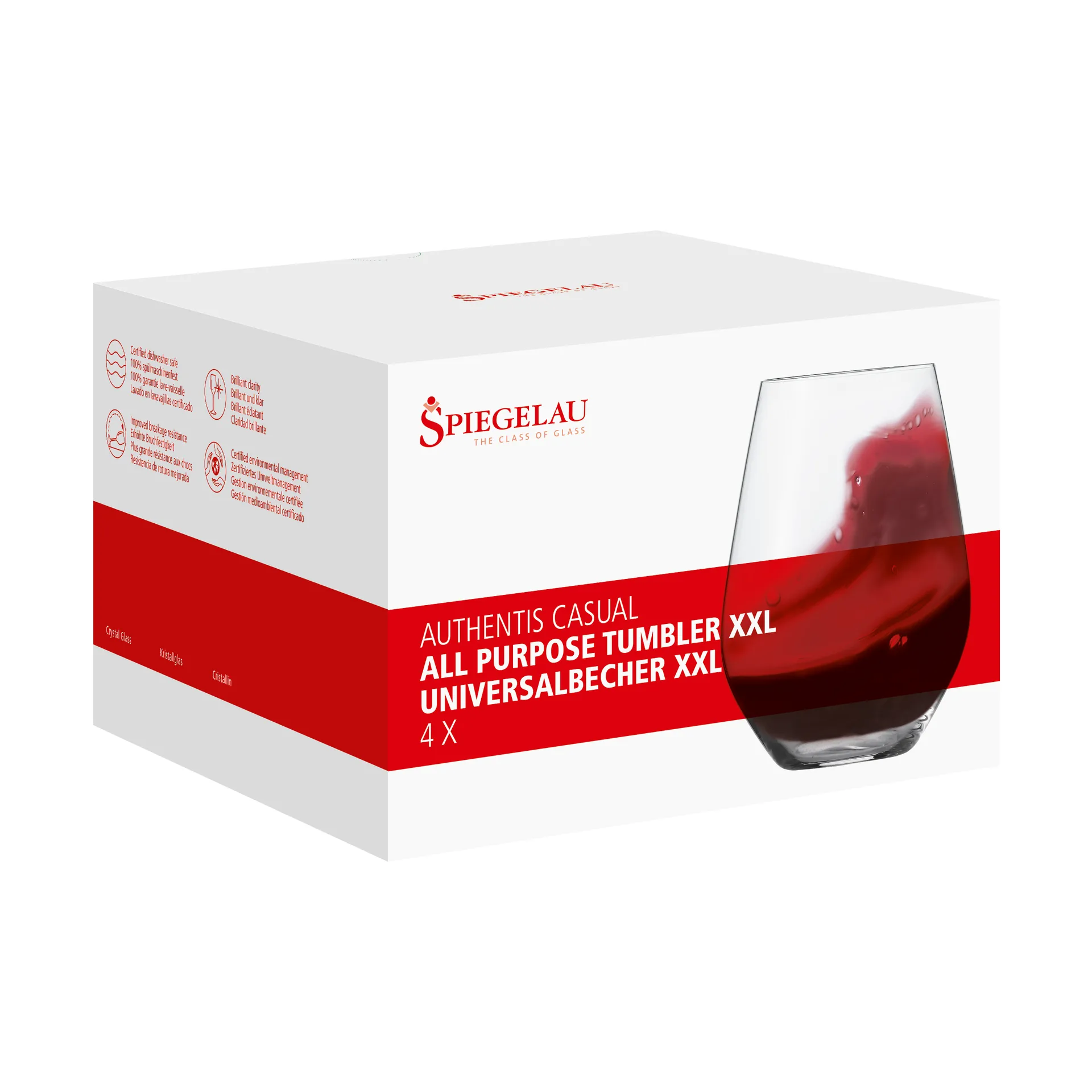 Authentis Casual tumbler XL 63 cl 4-pak, Klar Spiegelau