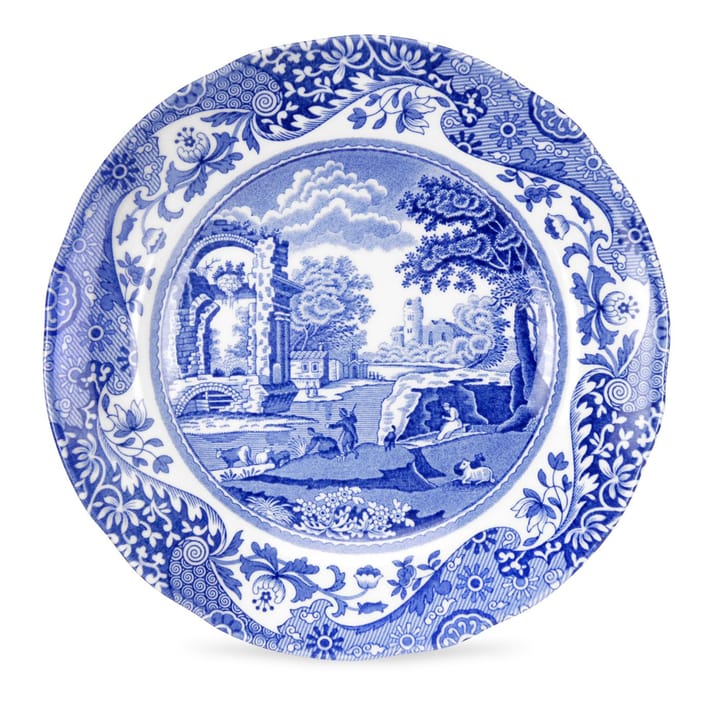 Blå italiensk sidetallerken / kagetallerken - 15 cm - Spode