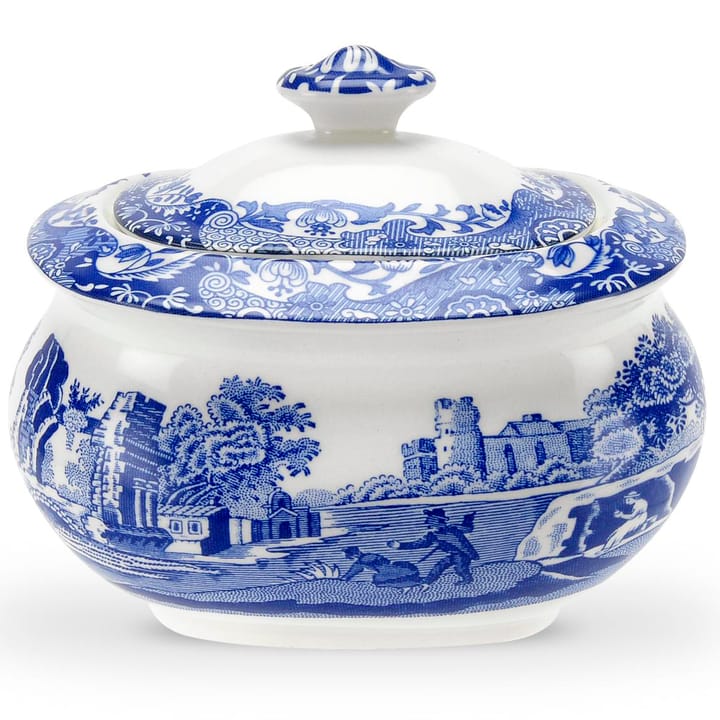Blå italiensk sukkerskål med låg - 25 cl - Spode