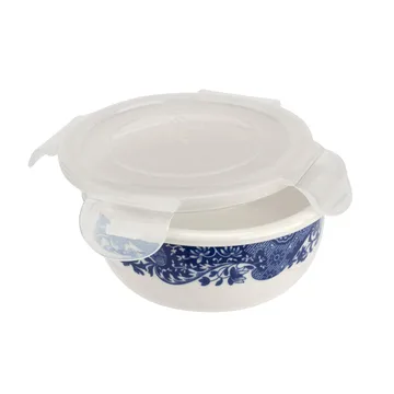 Blue Italian opbevaringskrukke med låg - 13 cm - Spode