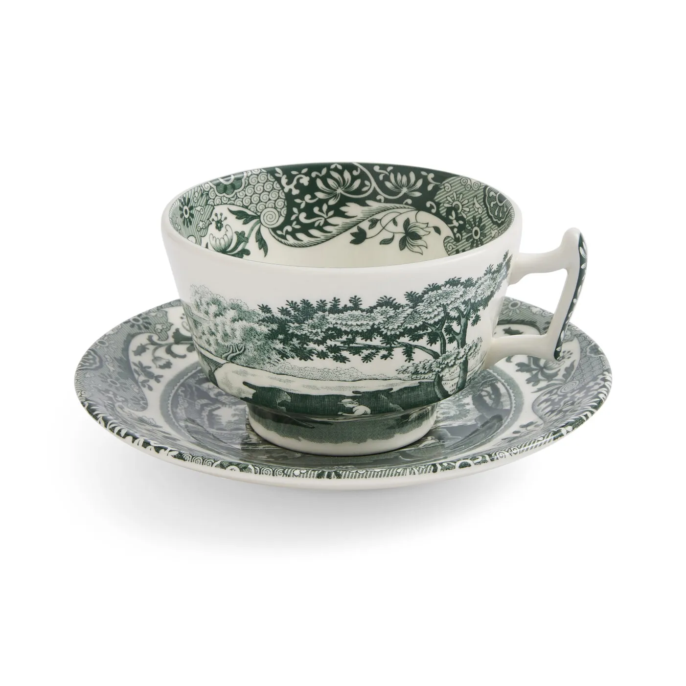 Heritage Green Italian kop med underkop, Grøn, 0,2 l Spode