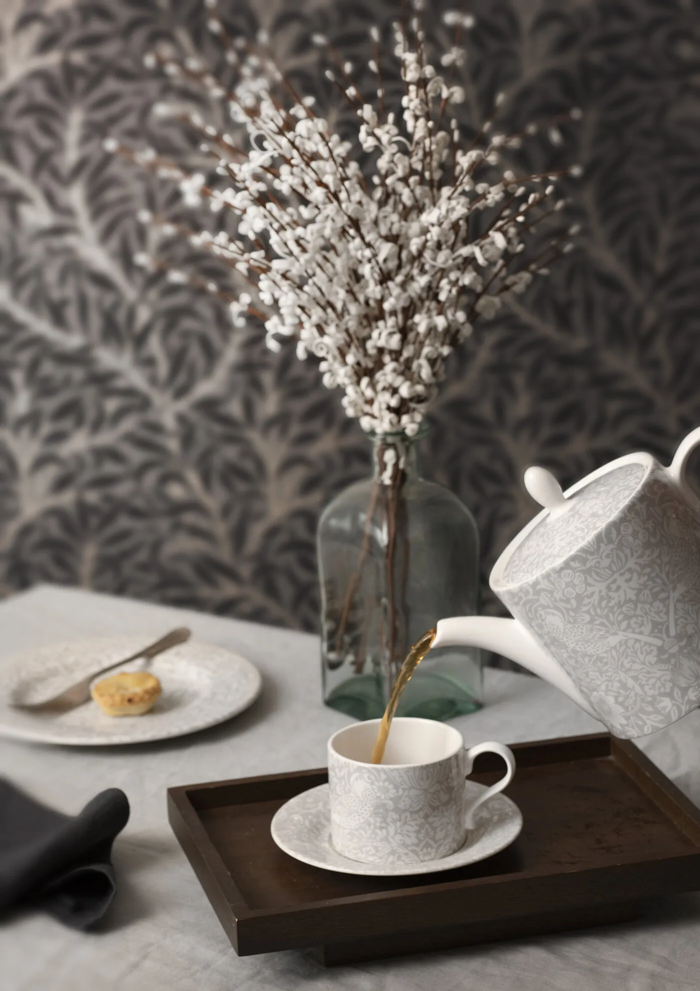 Strawberry Thief tekande 1,1 L, Grey Spode