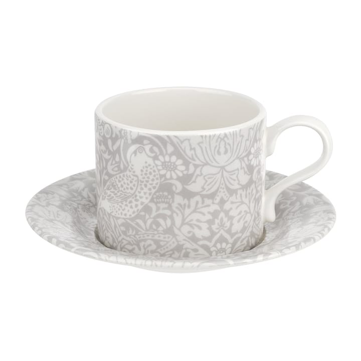 Strawberry Thief tekop med underkop 28 cl - Grey - Spode