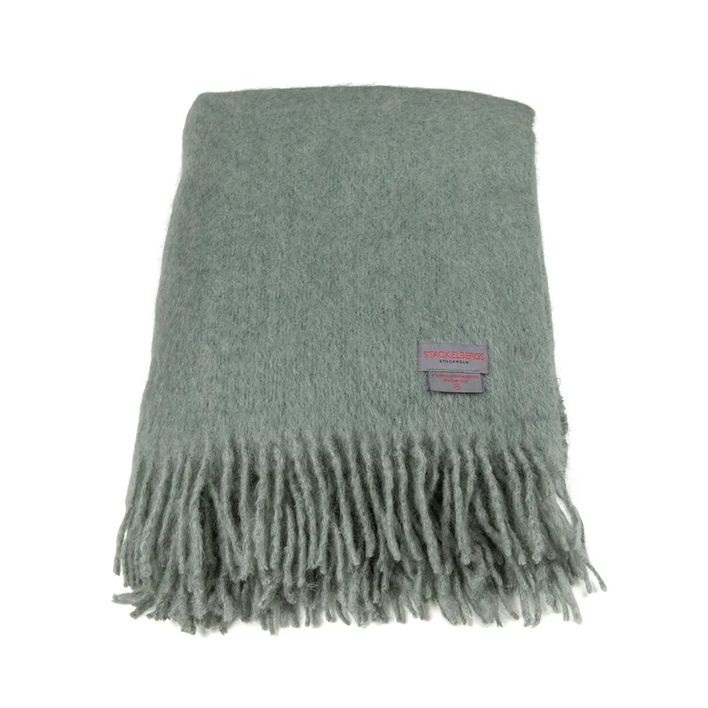 Mohair plaid, sea foam & green bay melange Stackelbergs