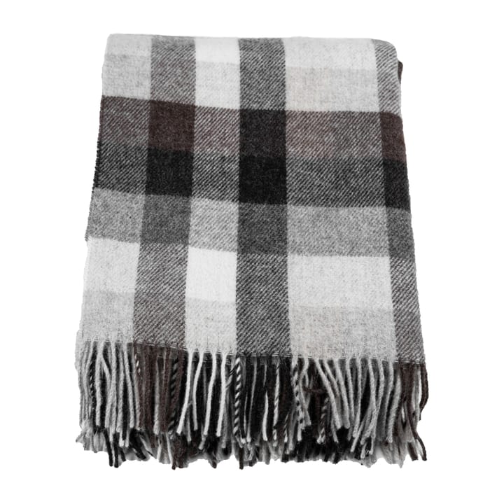 Wool plaid checked 130x170 cm, Grå/Brun/Hvid Stackelbergs