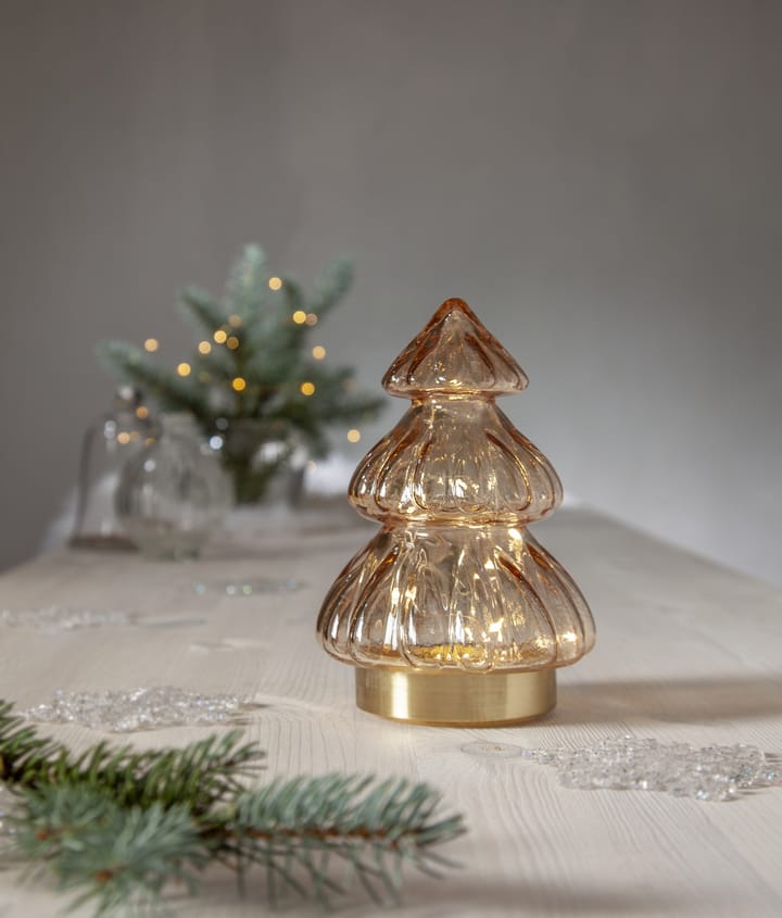 Abete borddekoration julebelysning 18 cm, Beige Star Trading