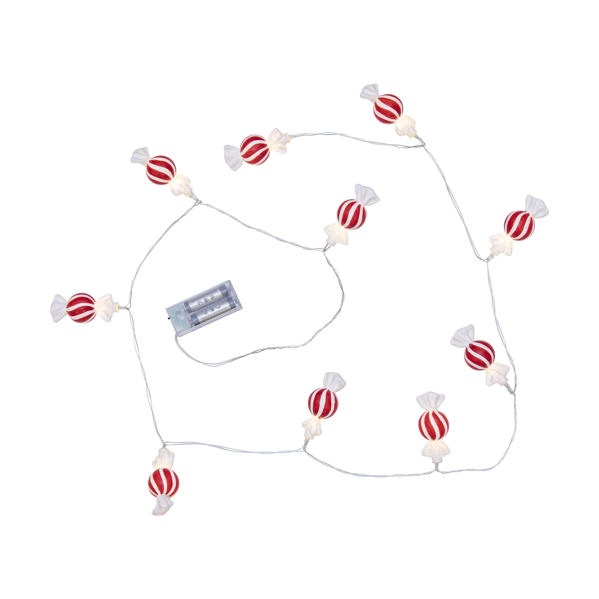 Bonbon lyskæde 135 cm, Rød-hvid Star Trading