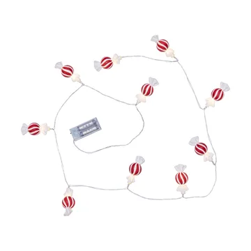 Bonbon lyskæde 135 cm - Rød-hvid - Star Trading