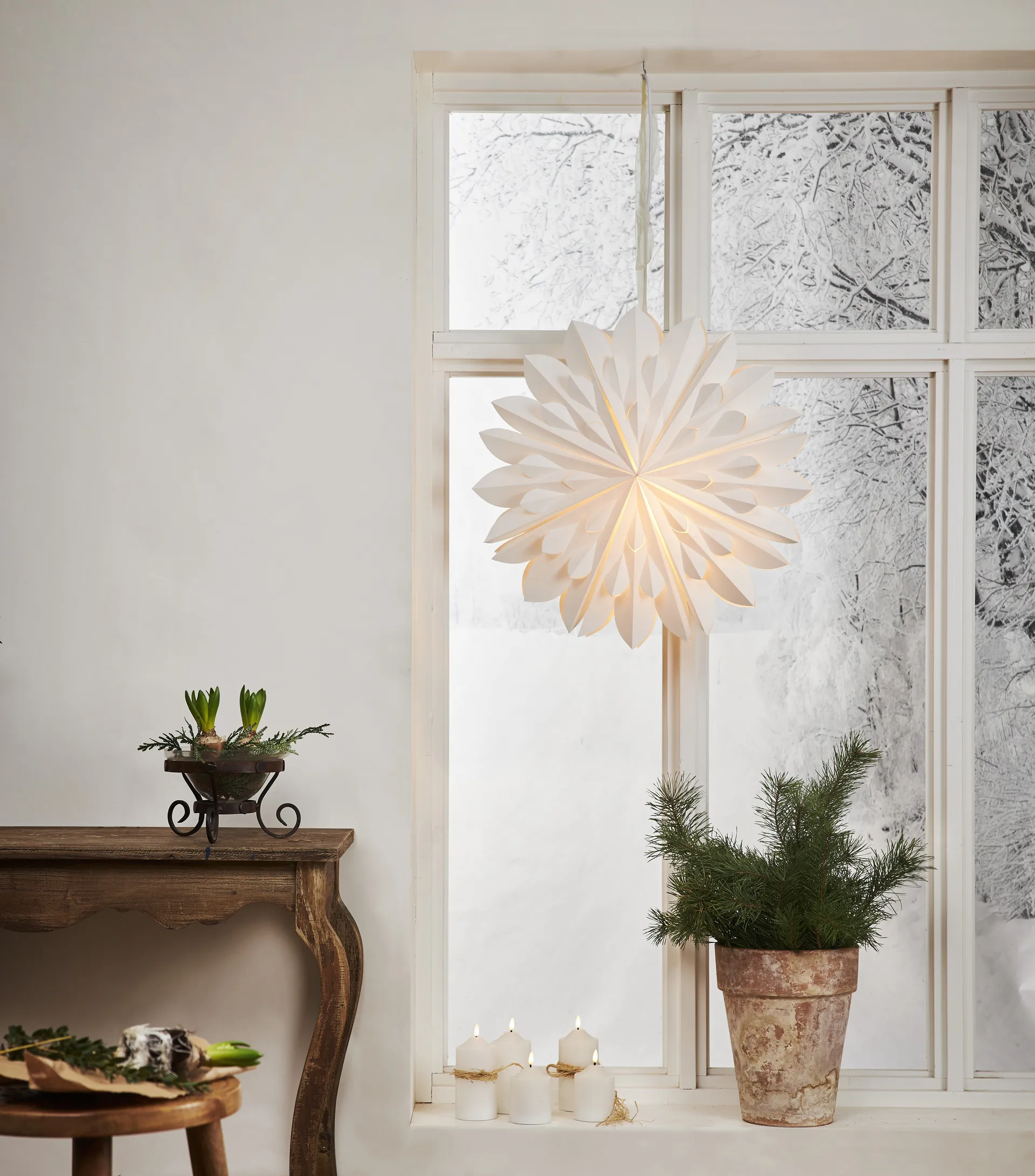 Clipp adventsstjerne Ø60 cm, Hvid Star Trading