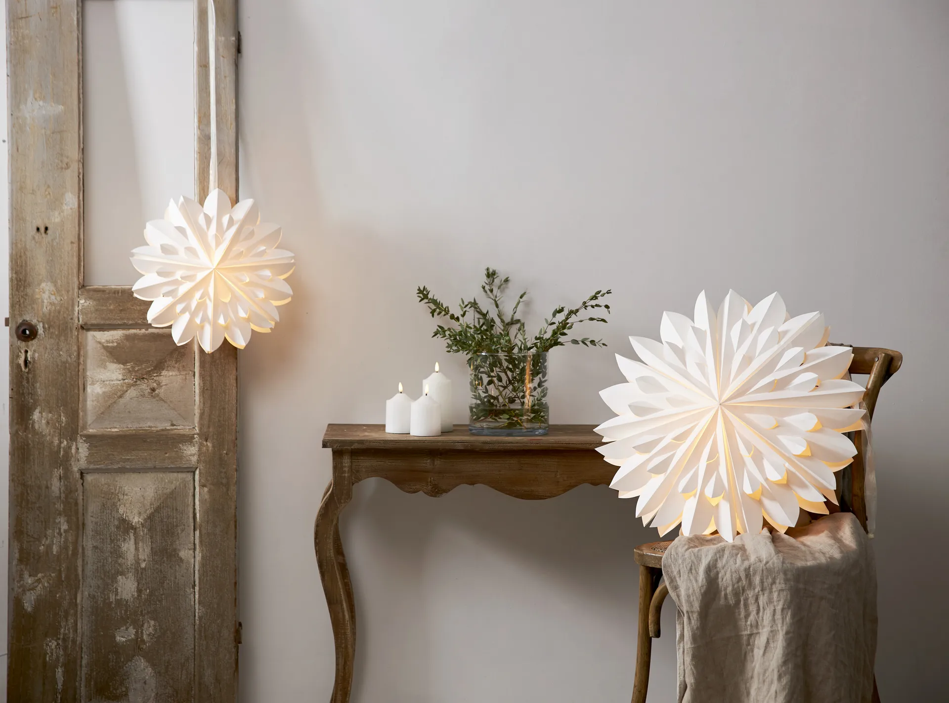 Clipp adventsstjerne Ø60 cm, Hvid Star Trading