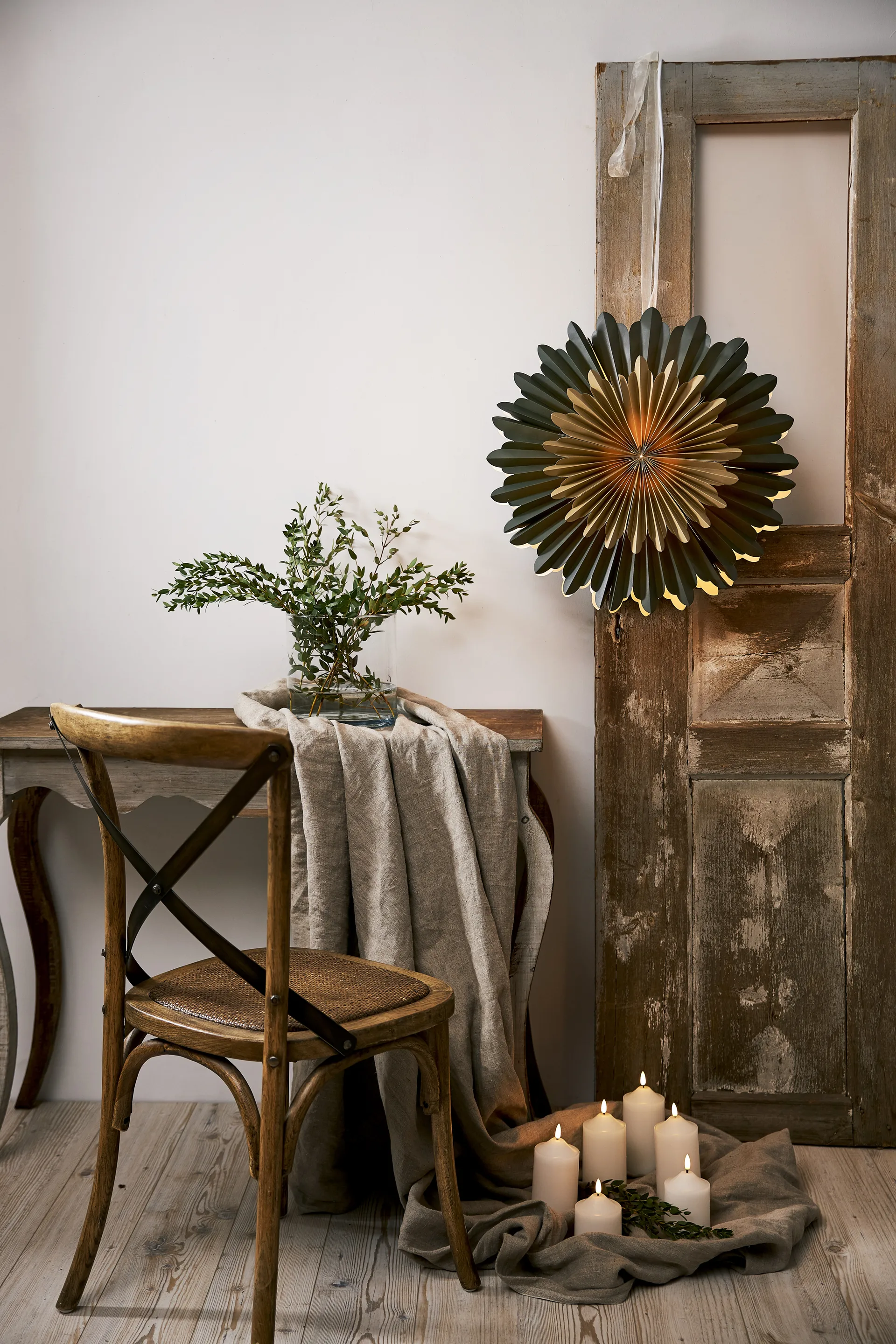 Crystal adventsstjerne Ø55 cm, Grøn Star Trading