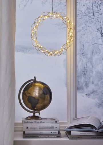 Curly krans med LED-lys 30 cm - Messing - Star Trading