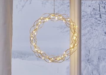 Curly krans med LED-lys 30 cm - Messing - Star Trading