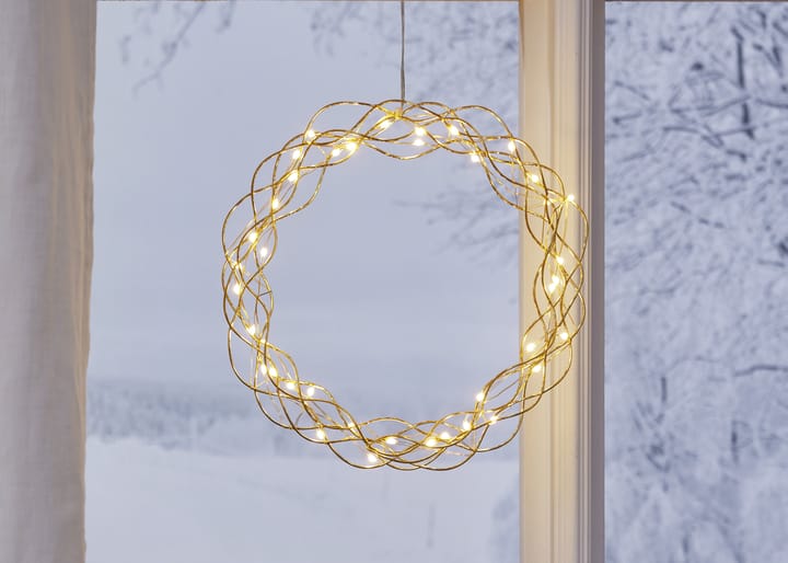 Curly krans med LED-lys 30 cm, Messing Star Trading