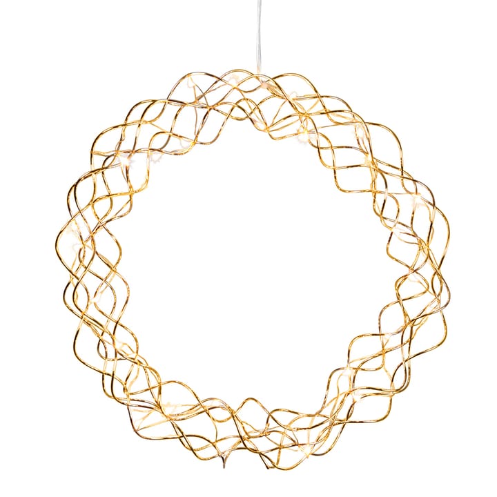 Curly krans med LED-lys 30 cm - messing - Star Trading