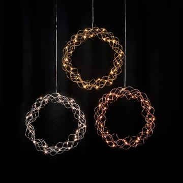Curly krans med LED-lys 30 cm - messing - Star Trading
