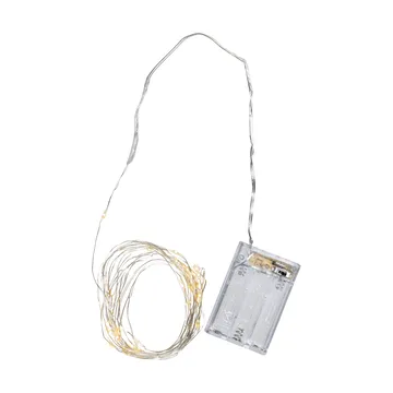 Dew Drop lyskæde LED batteri - 4 m, sølvtråd - Star Trading