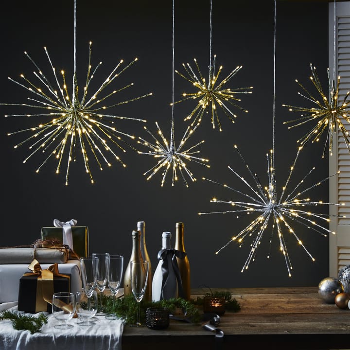 Firework hængende dekoration 30 cm - sølv - Star Trading