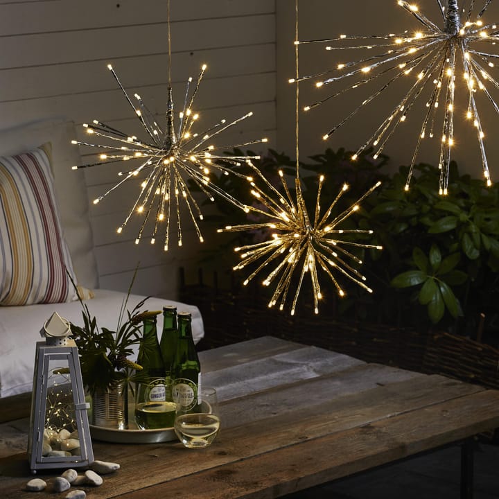 Firework hængende dekoration 40 cm - sølv - Star Trading