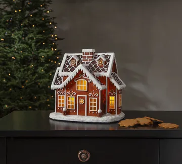 Gingerville panorama julebelysning - Brun - Star Trading