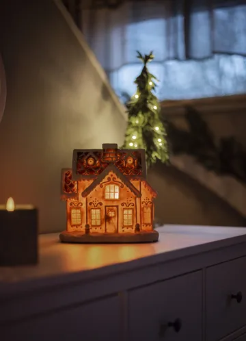 Gingerville panorama julebelysning - Brun - Star Trading