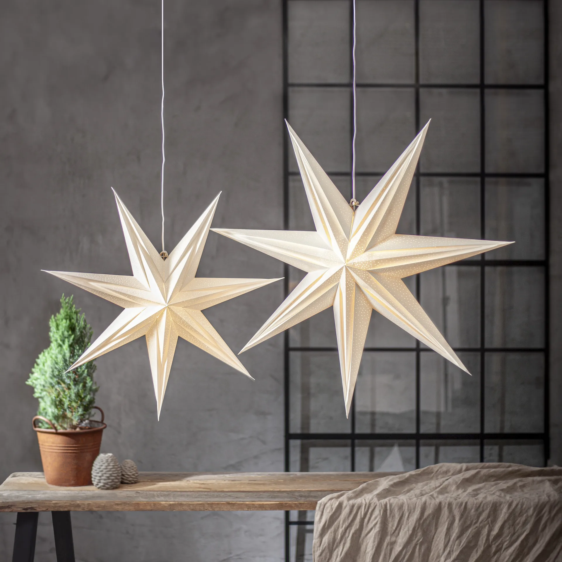 Holly papirstjerne 60 cm, Hvid Star Trading