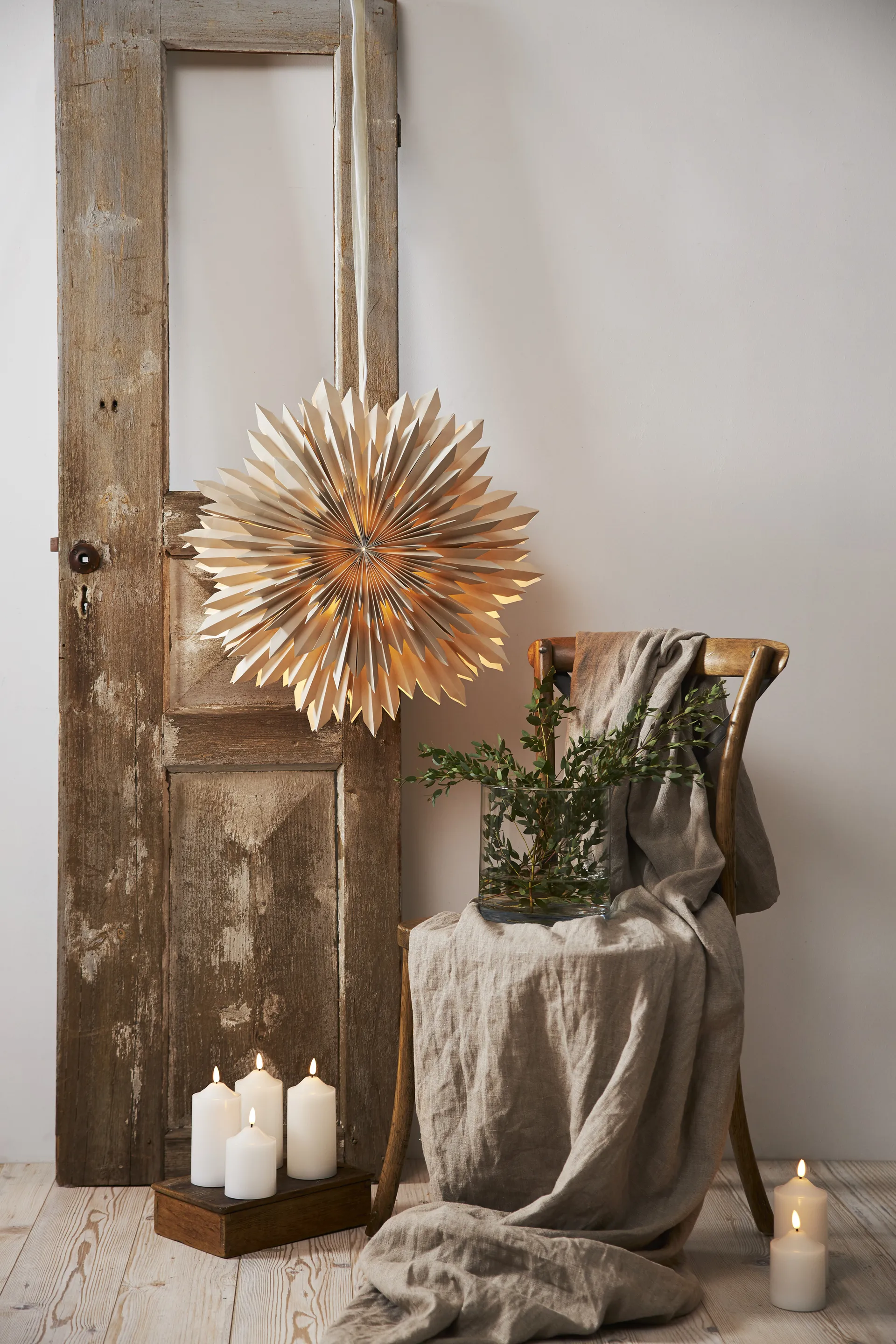 Ice adventsstjerne Ø50 cm, Beige Star Trading