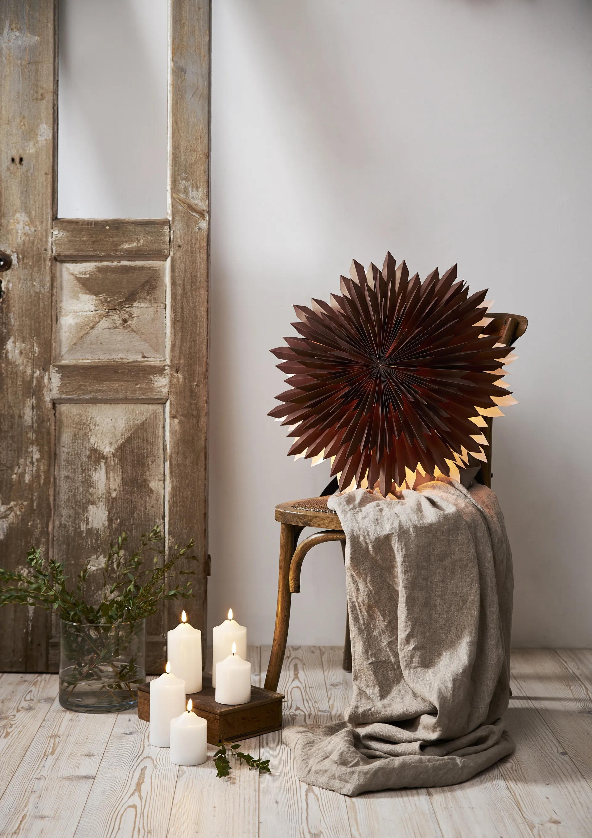 Ice adventsstjerne Ø50 cm, Brun Star Trading