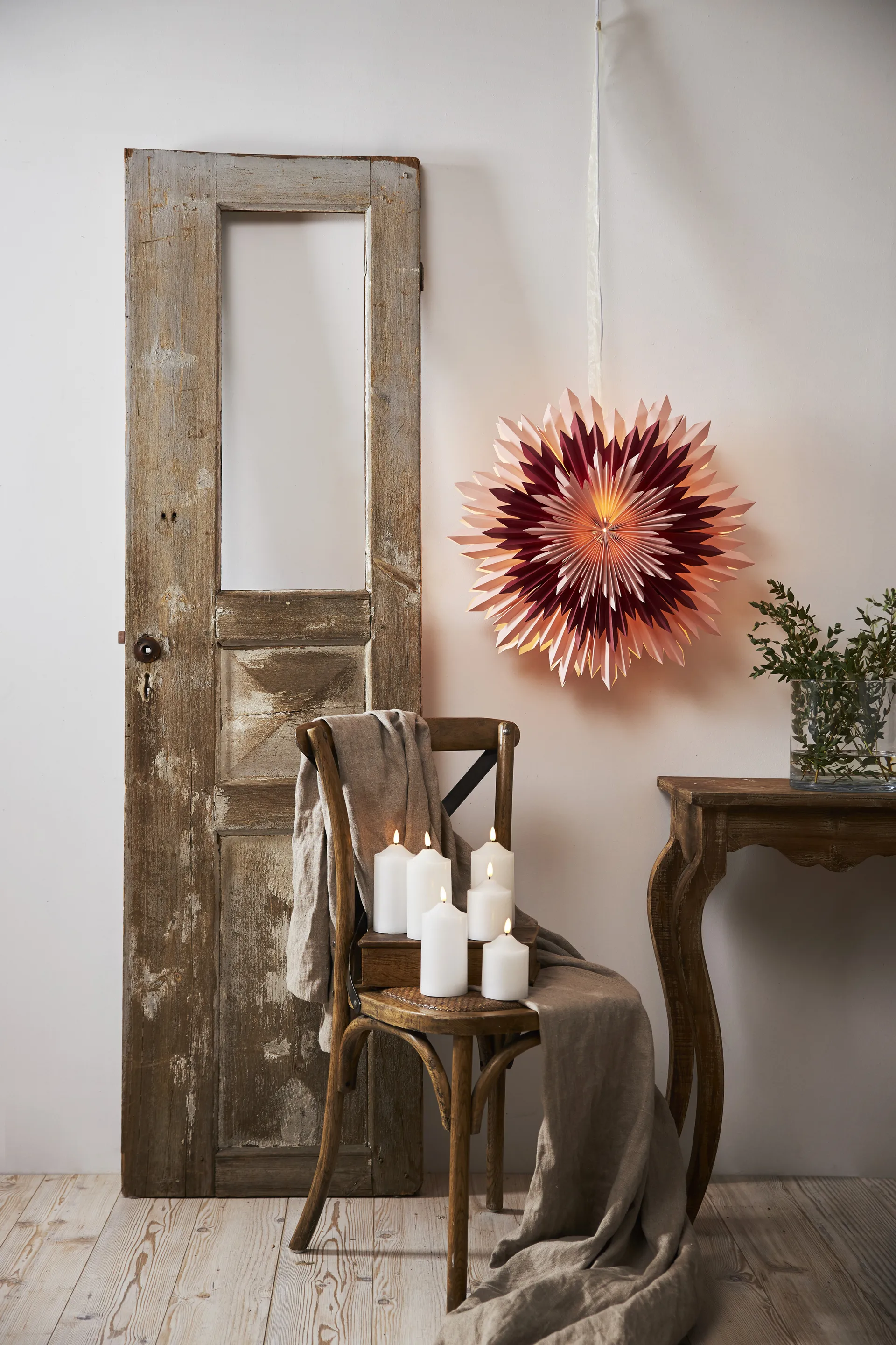 Ice adventsstjerne Ø50 cm, Lyserød Star Trading