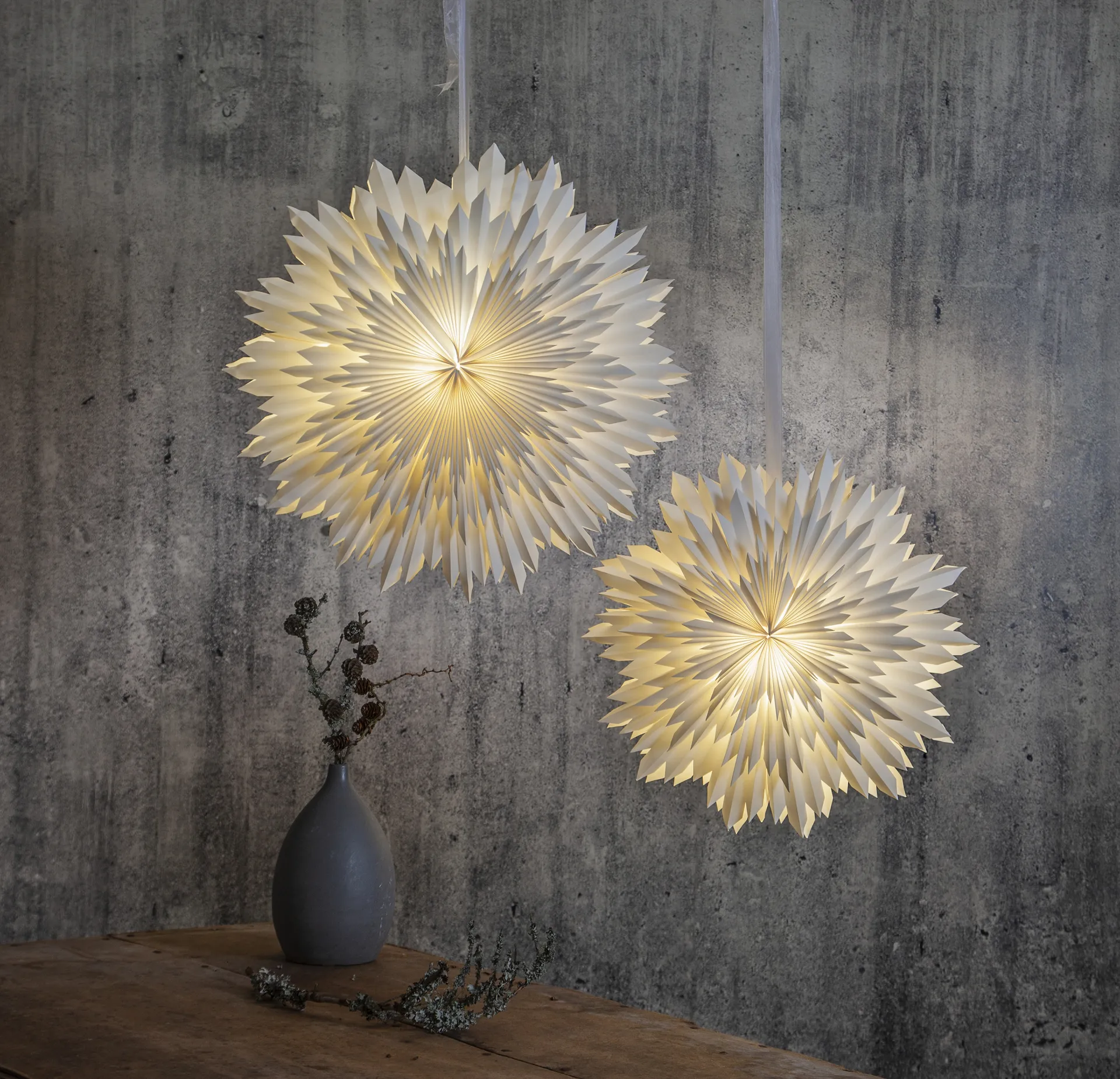 Ice adventsstjerne Ø70 cm, Hvid Star Trading