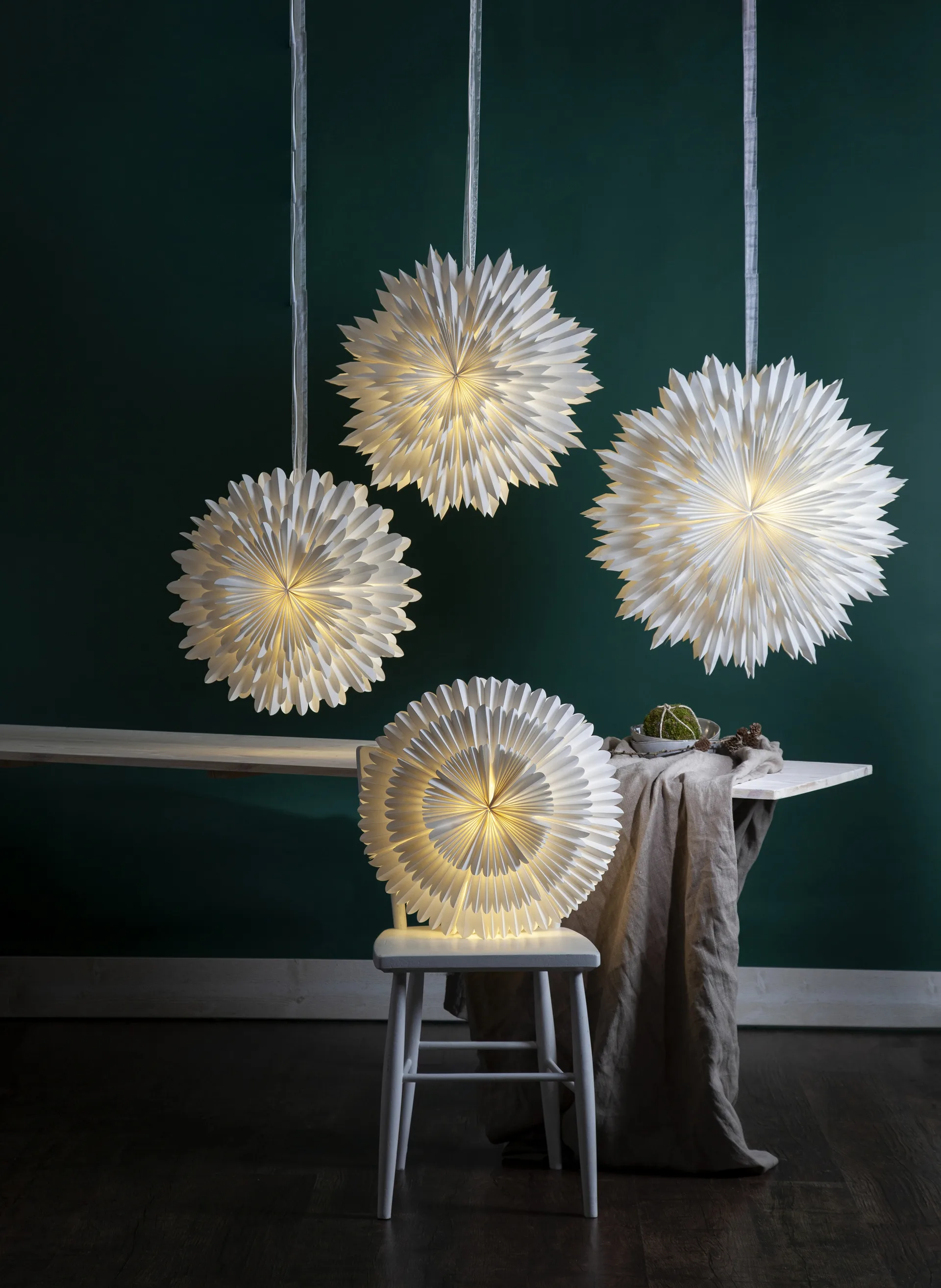 Ice adventsstjerne Ø70 cm, Hvid Star Trading