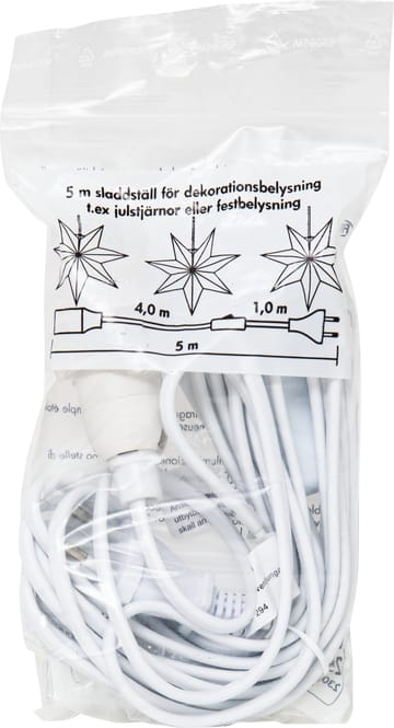 Ledning E14 5 m med afbryder - Hvid - Star Trading