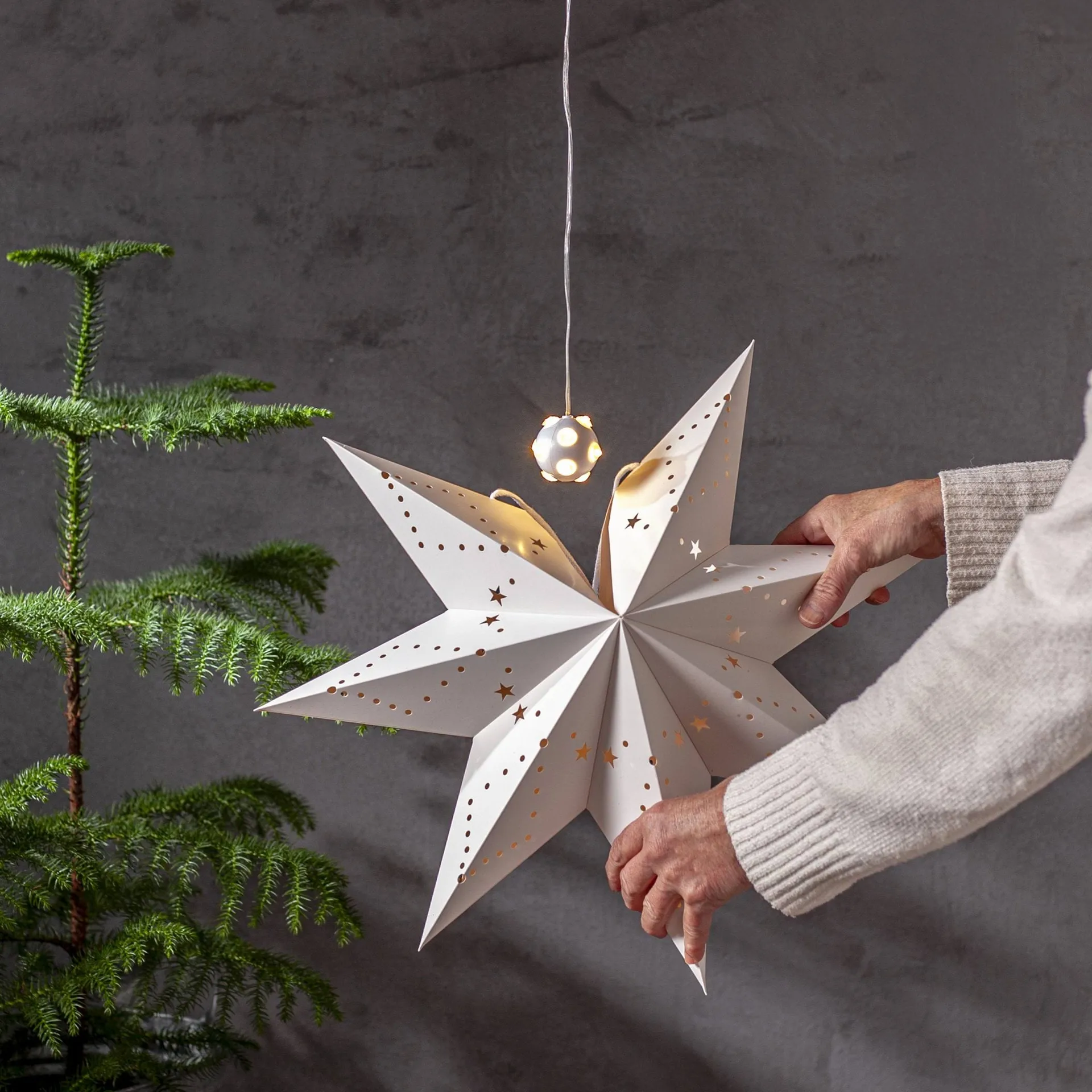 Lighty Lighty lyskæde, lyskilde til adventsstjerne, Lighty Lighty lyskæde, lyskilde til adventsstjerne Star Trading