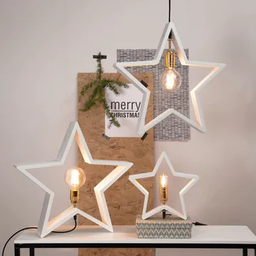 Lysekil Adventstjerne bordmodel 29 cm - vit - Star Trading
