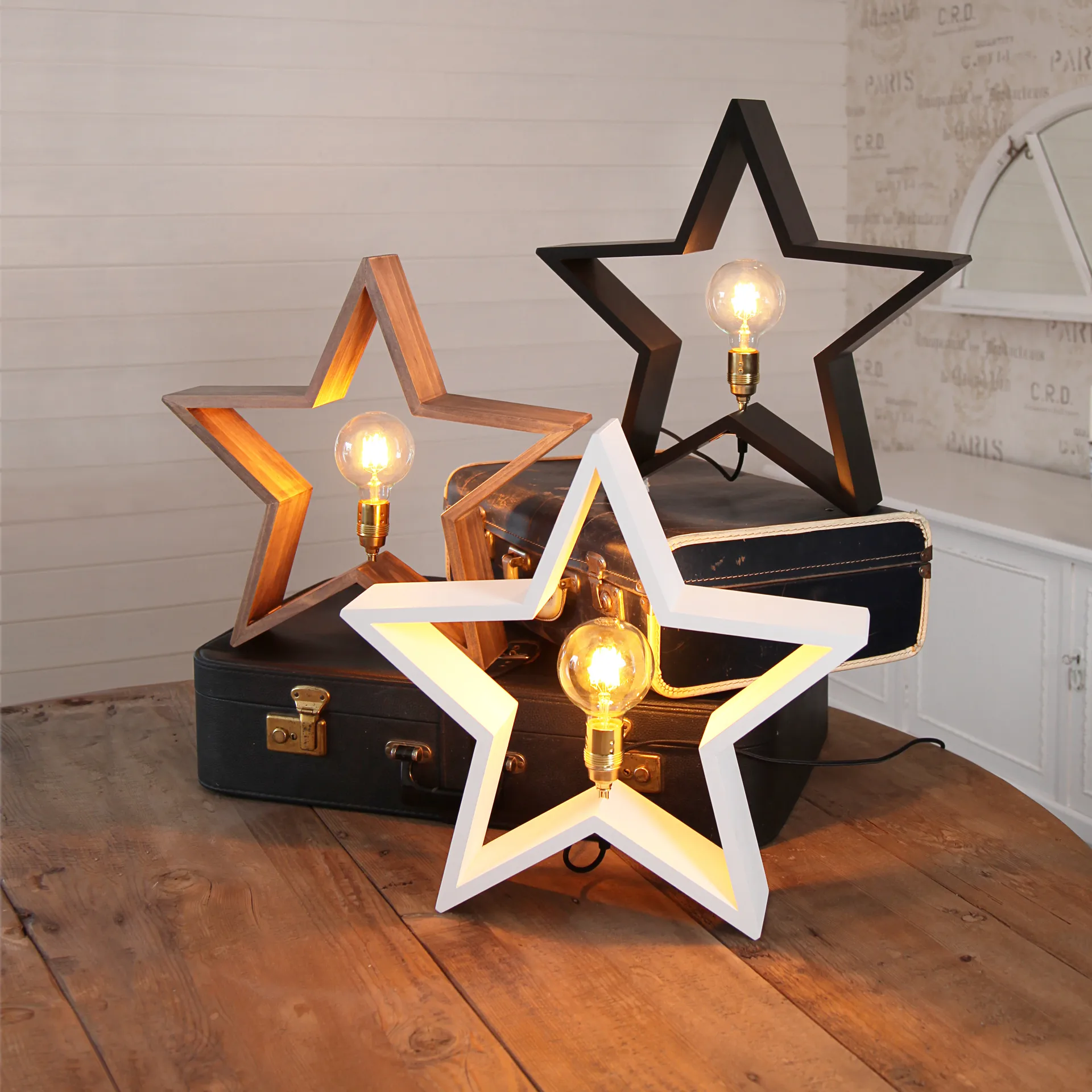 Lysekil Adventstjerne bordmodel 48 cm, hvid Star Trading
