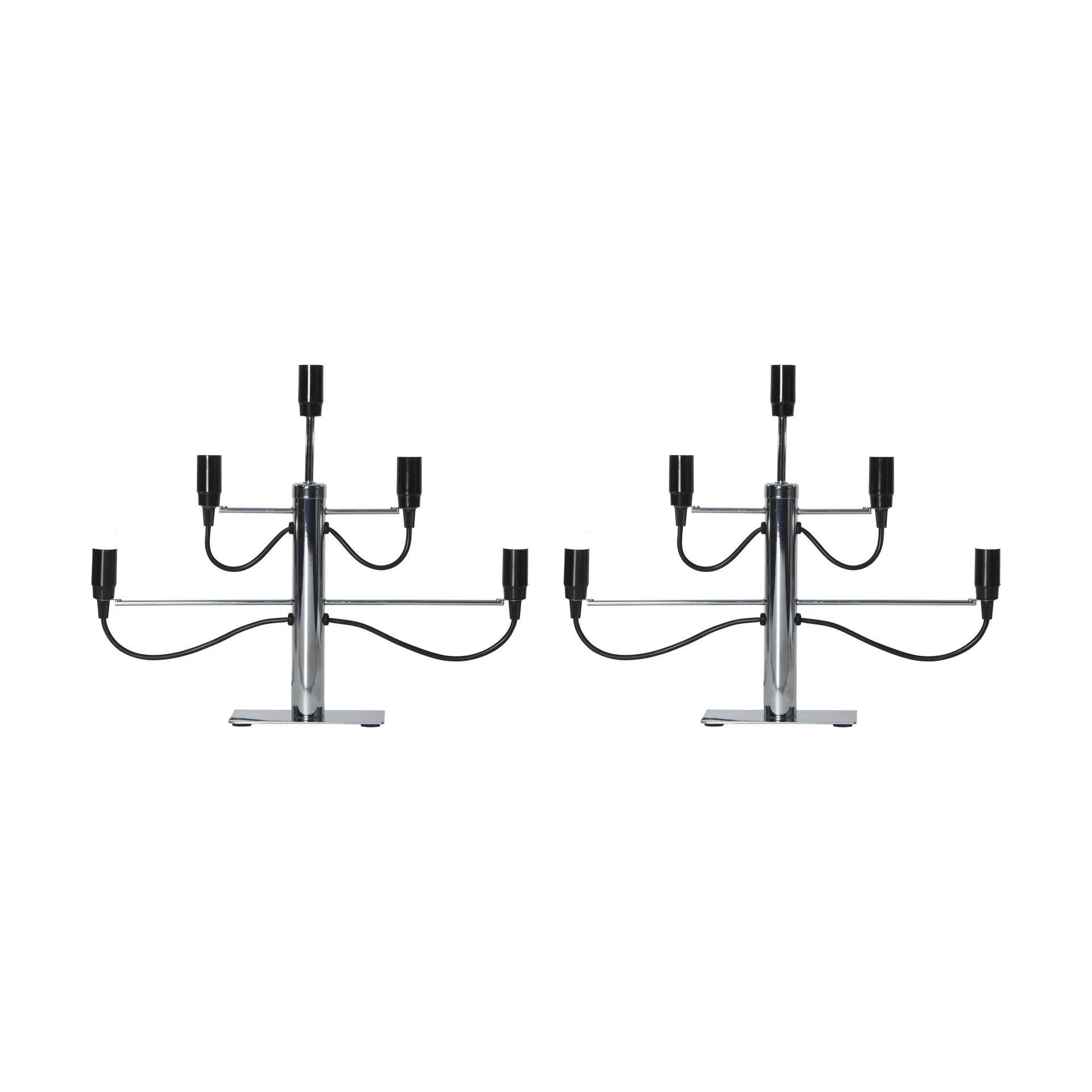 Milano 5 lysestage 46 cm 2-pak - Krom,  Star Trading