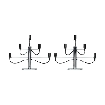 Milano 5 lysestage 46 cm 2-pak - Krom - Star Trading