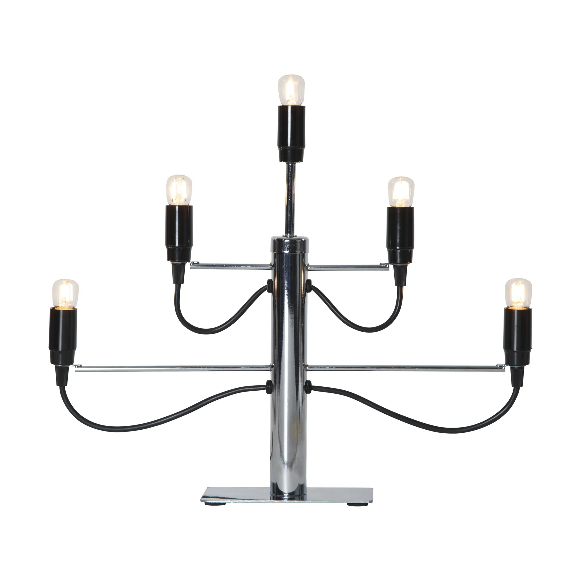 Milano 5 lysestage 46 cm 2-pak - Krom,  Star Trading