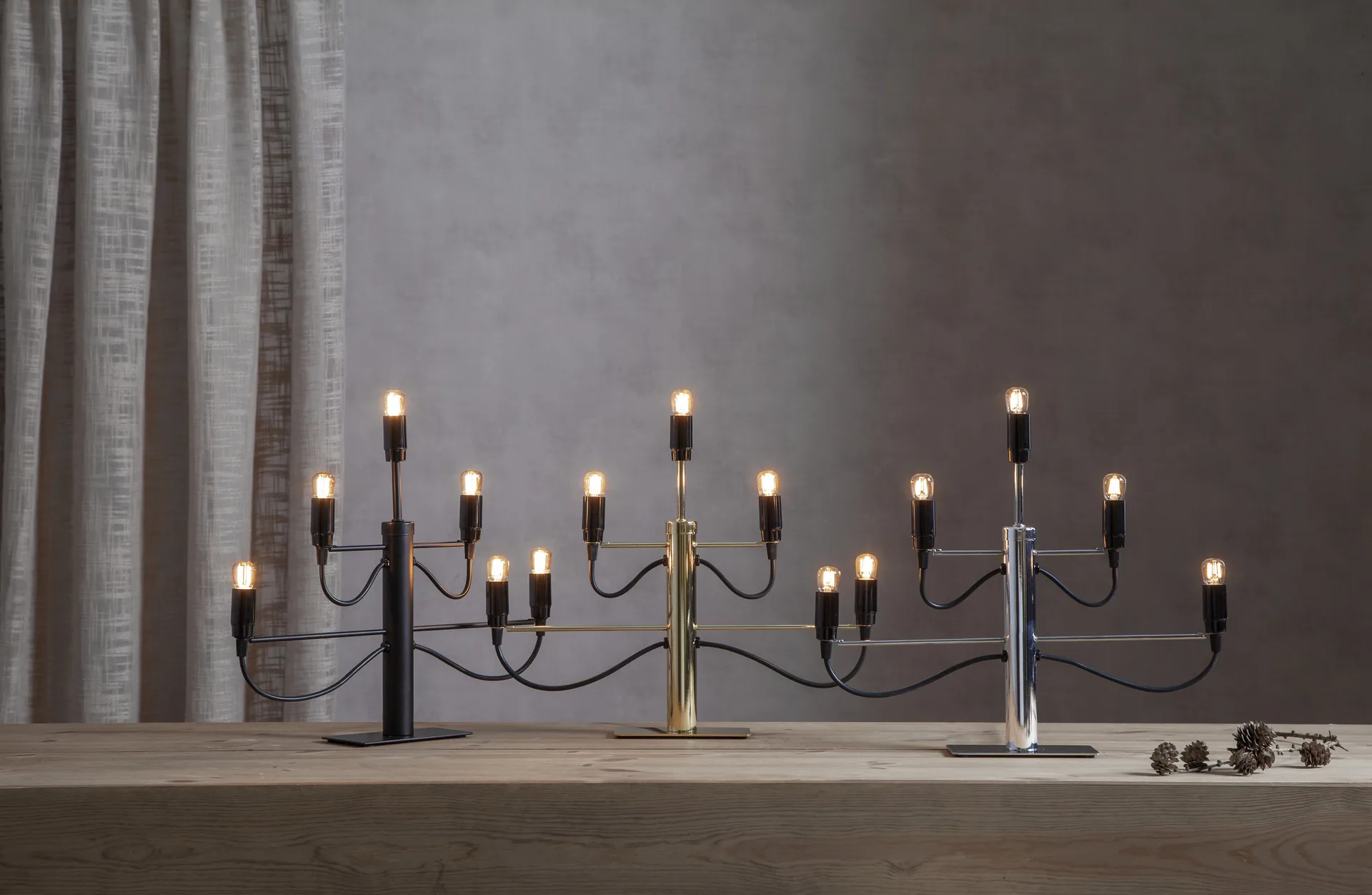 Milano 5 lysestage 46 cm, Krom Star Trading