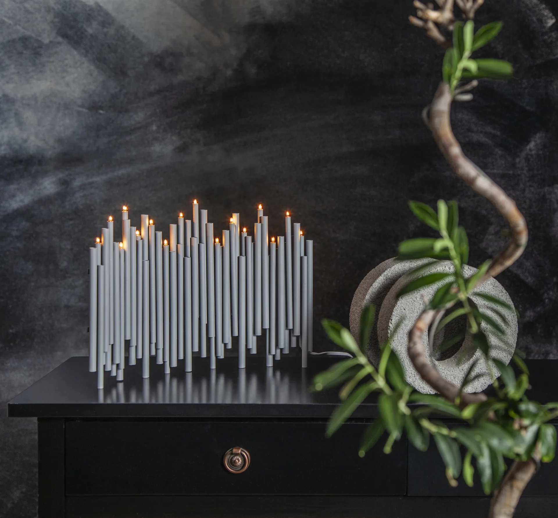 Note adventslysestage 25x35 cm, Grå Star Trading